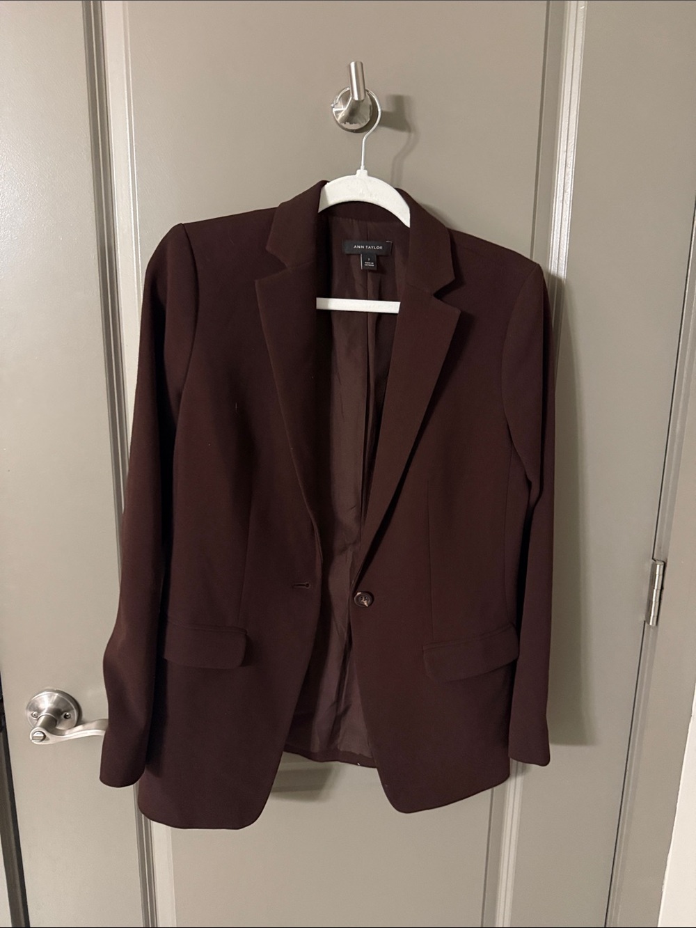 Ann Taylor Women's Dark Brown Single-Button Blazer